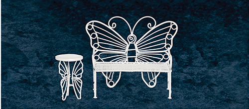 Butterfly Bench, White